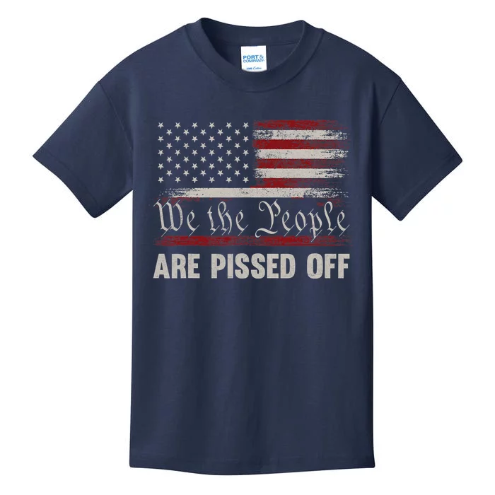 We The People Are Pissed Off Vintage US America Flag Kids T-Shirt