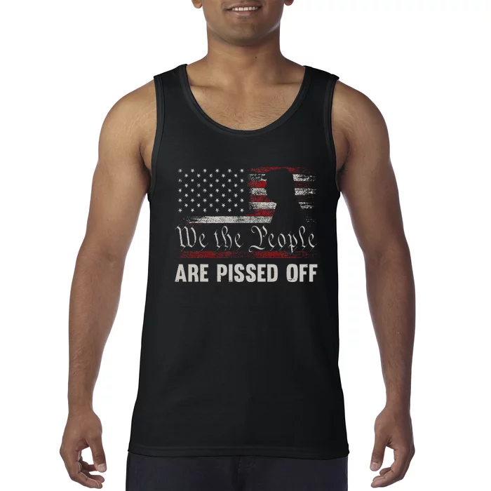 We The People Are Pissed Off Vintage Us America Flag Trump Tank Top