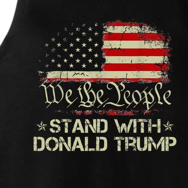 We The People Stand With Donald Trump 2024 Ladies Tri-Blend Wicking Tank