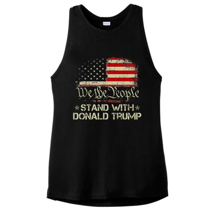 We The People Stand With Donald Trump 2024 Ladies Tri-Blend Wicking Tank