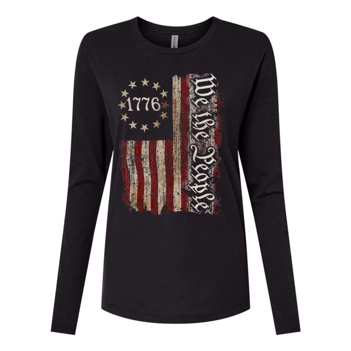 We The People American History 1776 Independence Day Vintage Womens Cotton Relaxed Long Sleeve T-Shirt