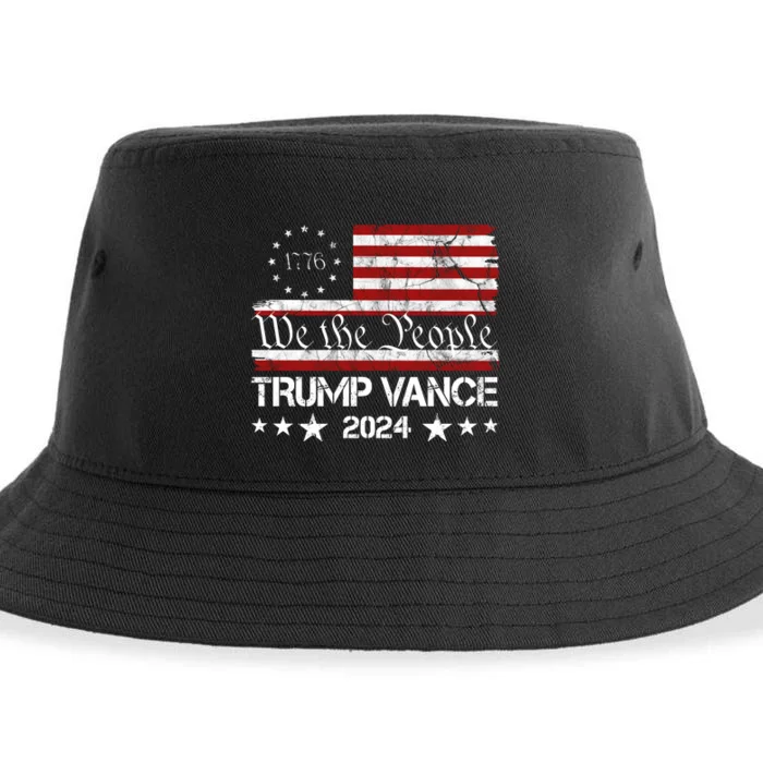 We The People Trump Vance 2024 Vintage Usa Election Sustainable Bucket Hat