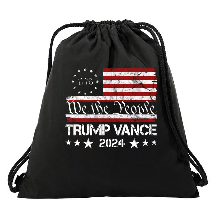 We The People Trump Vance 2024 Vintage Usa Election Drawstring Bag