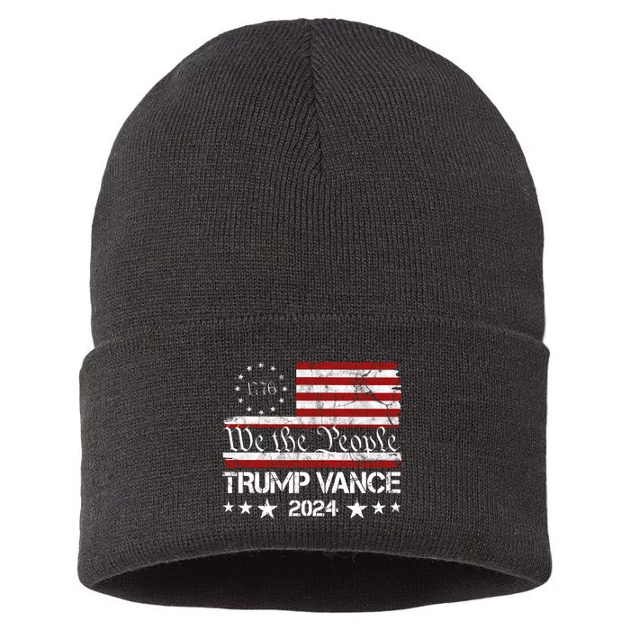 We The People Trump Vance 2024 Vintage Usa Election Sustainable Knit Beanie