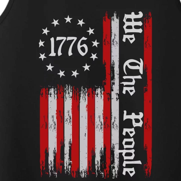 We The People 1776 Distressed Usa American Flag Performance Tank