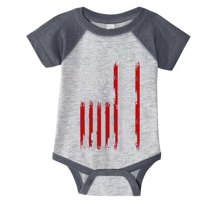 We The People 1776 Distressed Usa American Flag Infant Baby Jersey Bodysuit