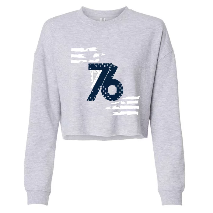 We The People 1776 American Flag Cropped Pullover Crew