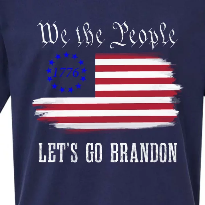 We The People LetS Go Brandon American Flag Gift Sueded Cloud Jersey T-Shirt