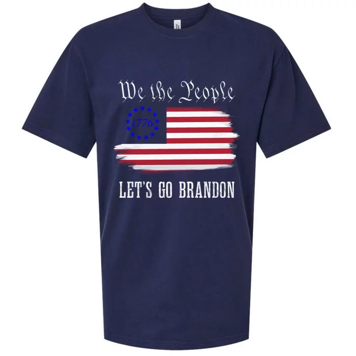 We The People LetS Go Brandon American Flag Gift Sueded Cloud Jersey T-Shirt