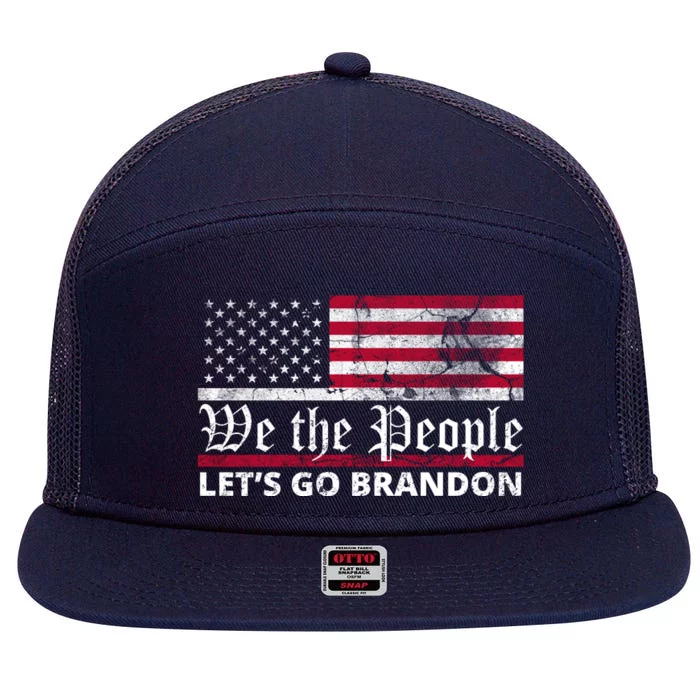 We The People Let's Go Brandon Patriotic 7 Panel Mesh Trucker Snapback Hat