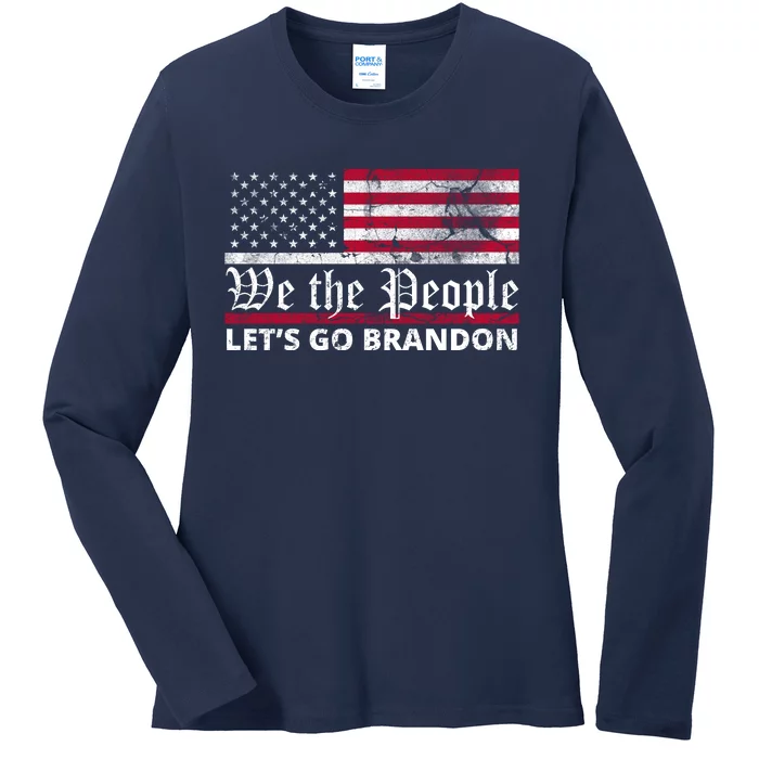 We The People Let's Go Brandon Patriotic Ladies Long Sleeve Shirt