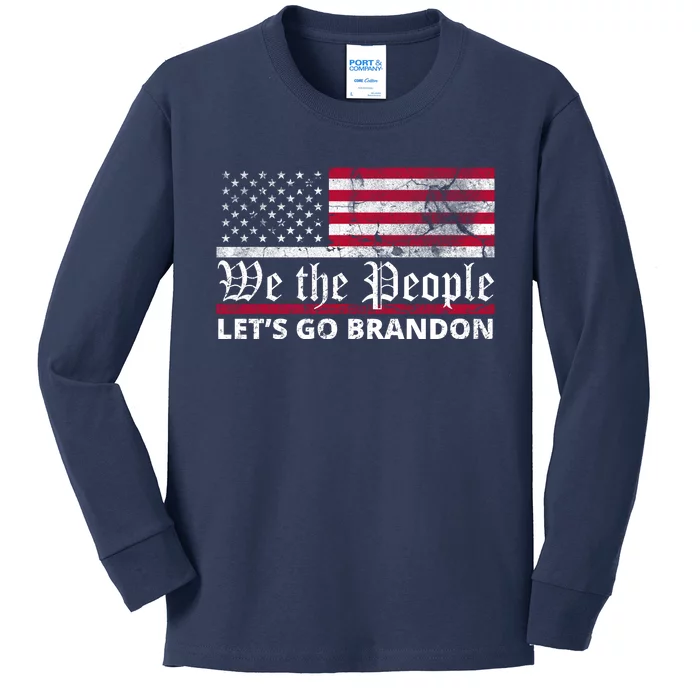 We The People Let's Go Brandon Patriotic Kids Long Sleeve Shirt