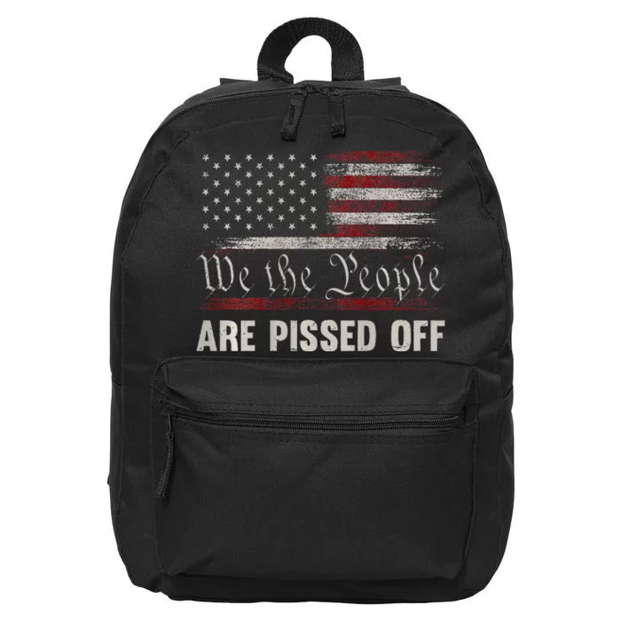 We The People Are Pissed Off Vintage Us America Flag 16 in Basic Backpack