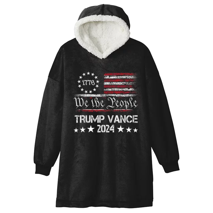 We The People Trump Vance 2024 Hooded Wearable Blanket