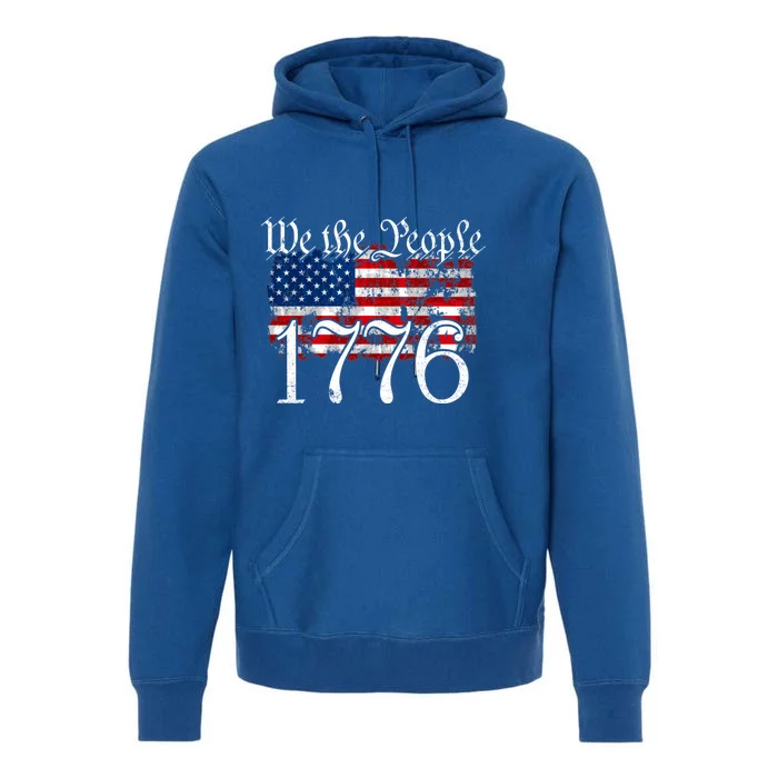 We The People 1776 U S Constitution Freedom American Flag Gift Premium Hoodie