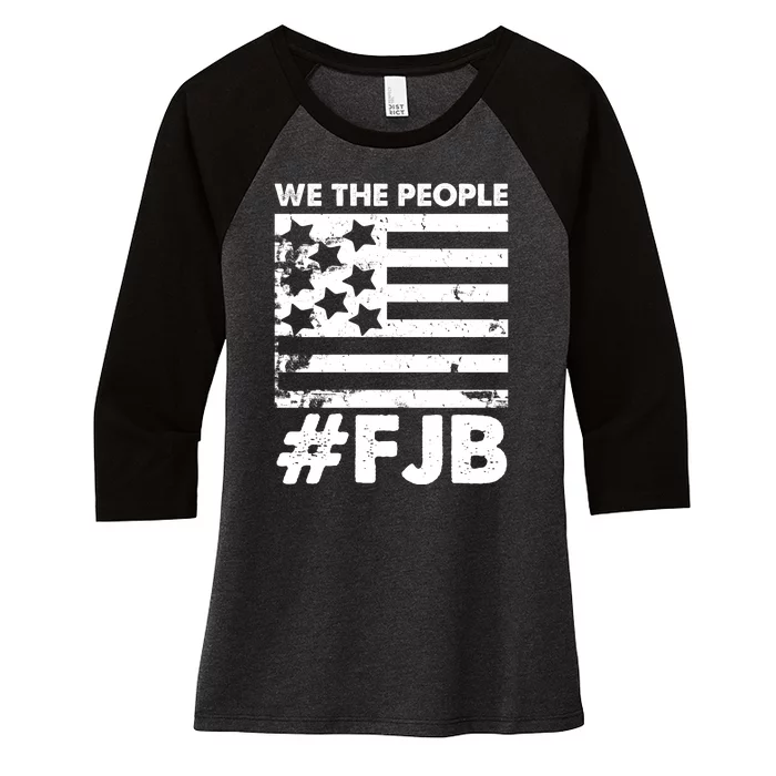 We The People #FJB Women's Tri-Blend 3/4-Sleeve Raglan Shirt