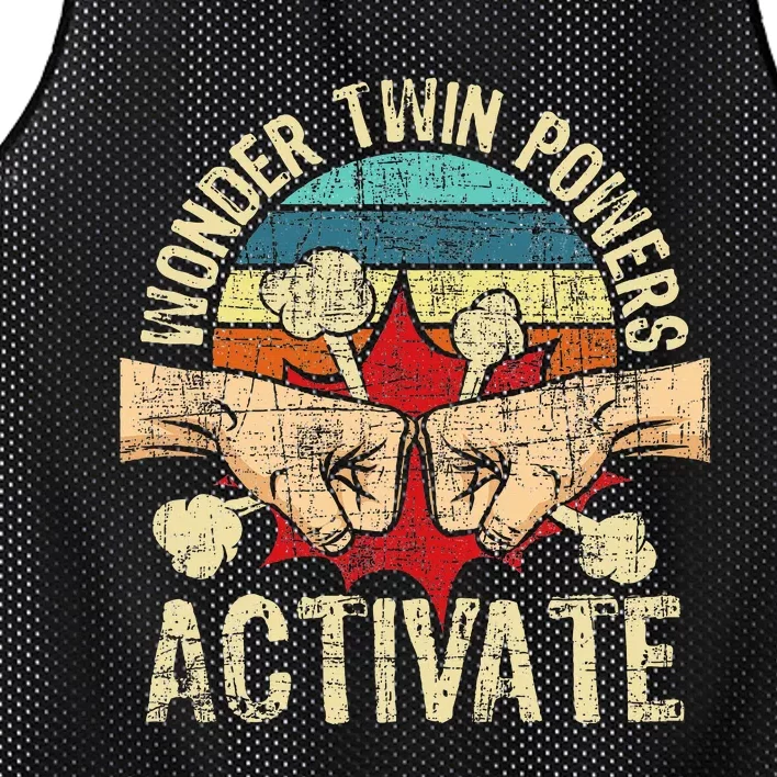 Wonder Twin Powers Activate Twins Brother Sister Sibling Mesh Reversible Basketball Jersey Tank