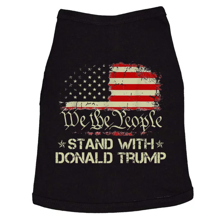 We The People Stand With Donald Trump 2024 American Flag Doggie Tank