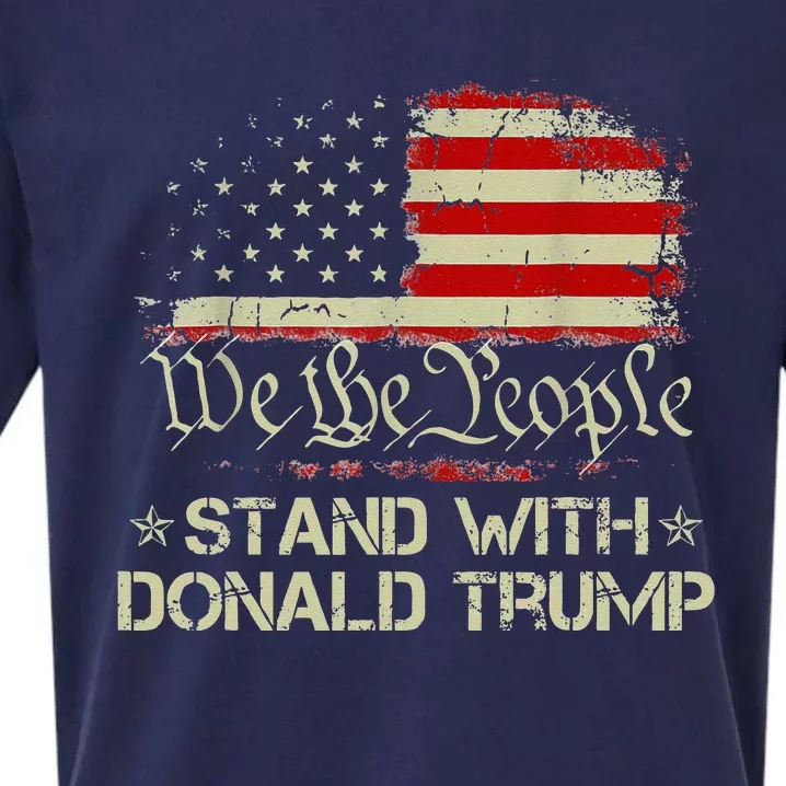 We The People Stand With Donald Trump 2024 American Flag Sueded Cloud Jersey T-Shirt