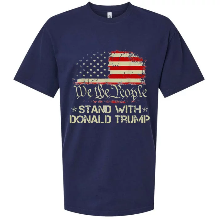 We The People Stand With Donald Trump 2024 American Flag Sueded Cloud Jersey T-Shirt