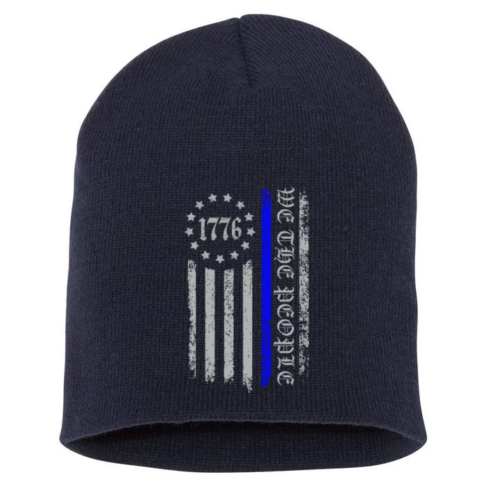 We The People Thin Blue Line Betsy Rose 1776 Short Acrylic Beanie