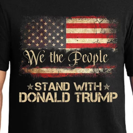 We The People Stand With Donald Trump 2024 American Flag Pajama Set