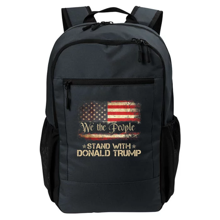 We The People Stand With Donald Trump 2024 American Flag Daily Commute Backpack