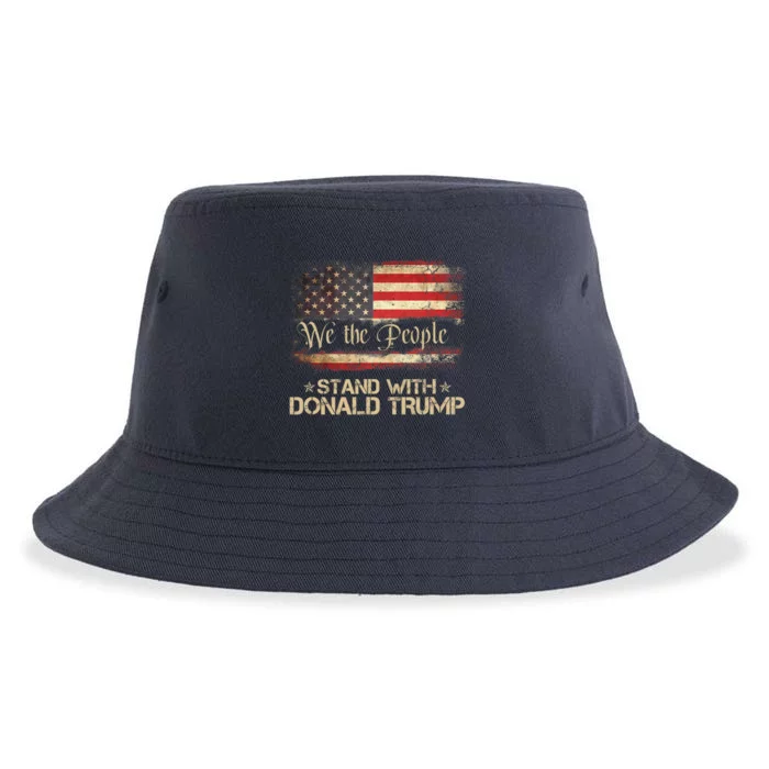 We The People Stand With Donald Trump 2024 American Flag Sustainable Bucket Hat