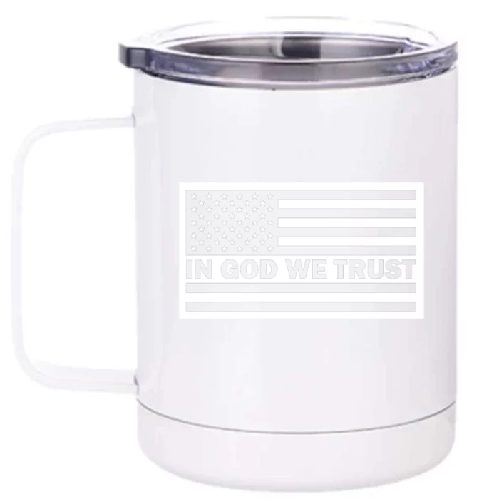 We The People In God We Trust Christian American Flag Usa Gift Front & Back 12oz Stainless Steel Tumbler Cup