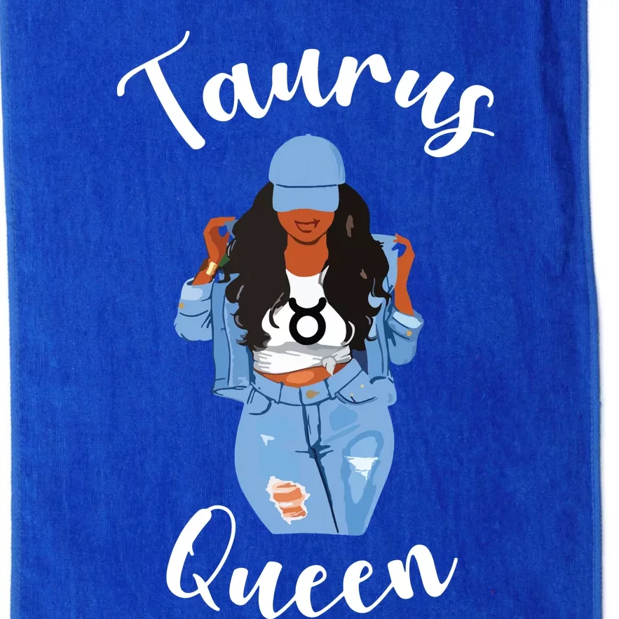 Womens Taurus Queen African American Black Womens Zodiac Birthday Platinum Collection Golf Towel