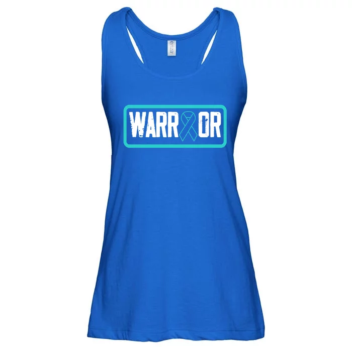 Warrior Teal Ribbon Ptsd Awareness Support Gift Ladies Essential Flowy Tank