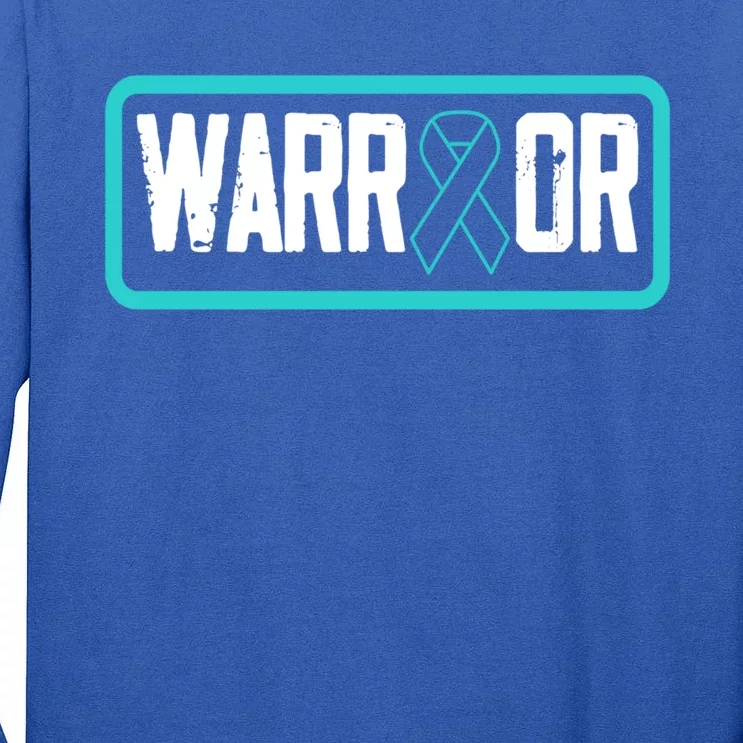 Warrior Teal Ribbon Ptsd Awareness Support Gift Tall Long Sleeve T-Shirt