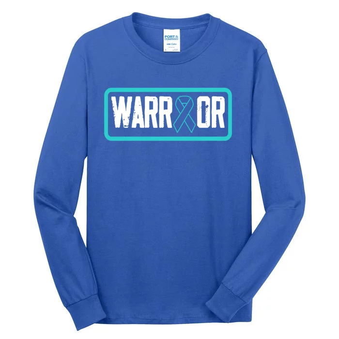 Warrior Teal Ribbon Ptsd Awareness Support Gift Tall Long Sleeve T-Shirt