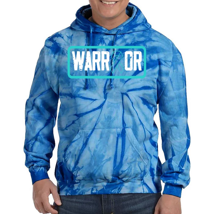 Warrior Teal Ribbon Ptsd Awareness Support Gift Tie Dye Hoodie