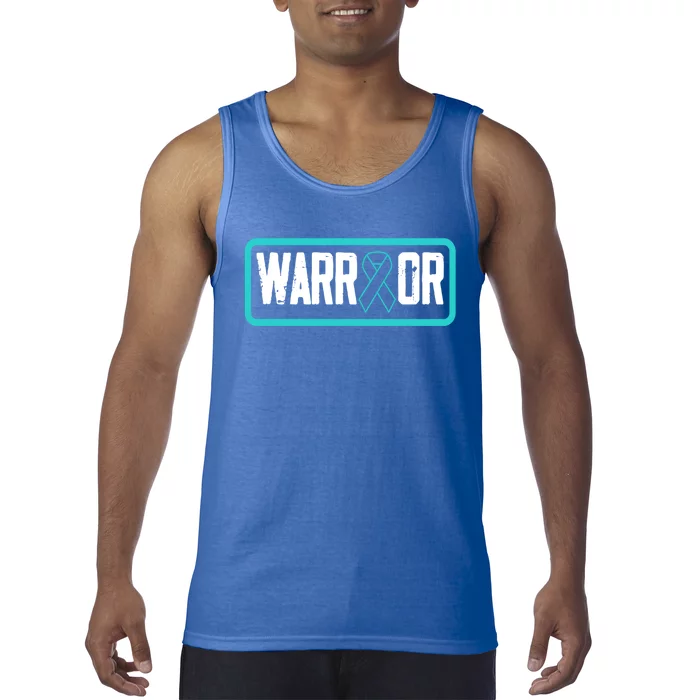 Warrior Teal Ribbon Ptsd Awareness Support Gift Tank Top