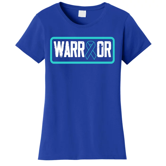 Warrior Teal Ribbon Ptsd Awareness Support Gift Women's T-Shirt