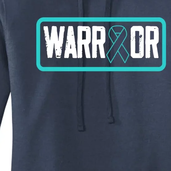 Warrior Teal Ribbon Ptsd Awareness Support Gift Women's Pullover Hoodie