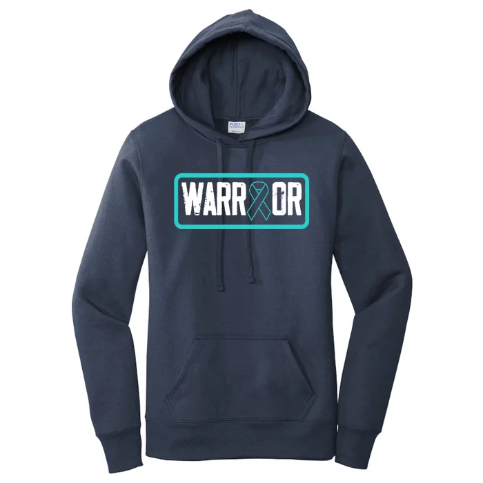 Warrior Teal Ribbon Ptsd Awareness Support Gift Women's Pullover Hoodie