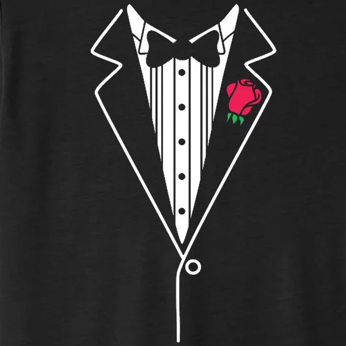 Wedding Tuxedo Red Rose Suit ChromaSoft Performance T-Shirt