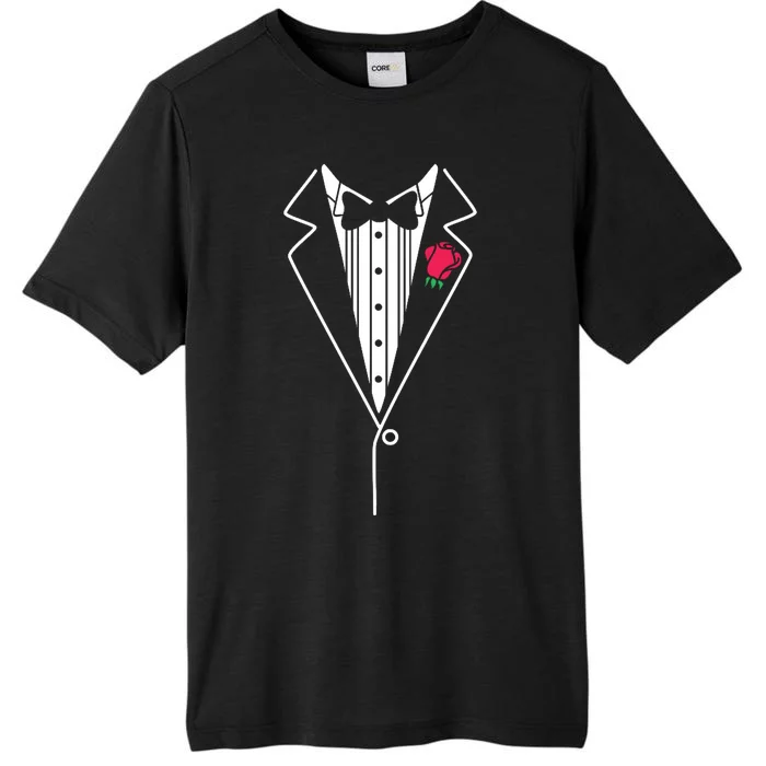 Wedding Tuxedo Red Rose Suit ChromaSoft Performance T-Shirt