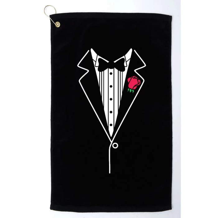 Wedding Tuxedo Red Rose Suit Platinum Collection Golf Towel