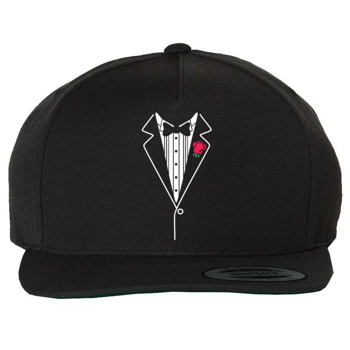 Wedding Tuxedo Red Rose Suit Wool Snapback Cap