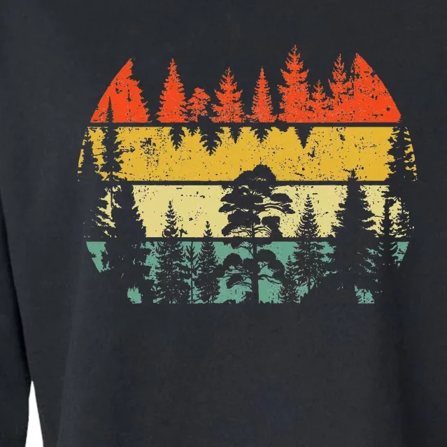 Wildlife Trees Retro Forest Outdoors Nature Cropped Pullover Crew