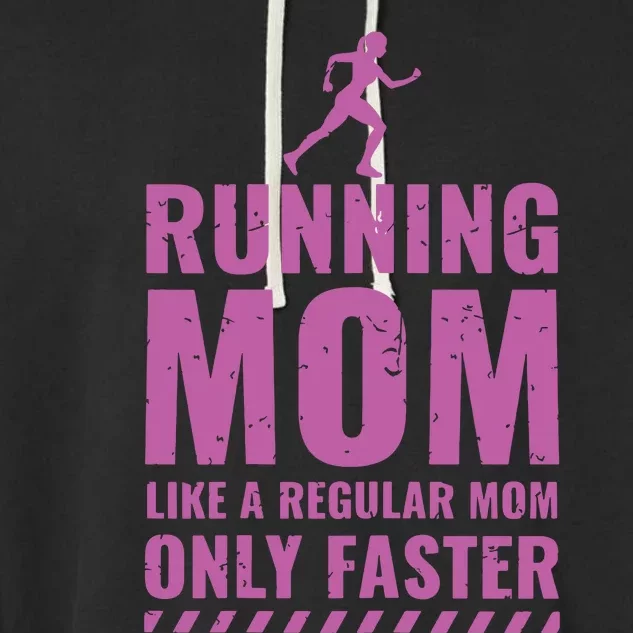 Womens Trail Runner Funny Fitness Running Marathon Mom Mothers Day Garment-Dyed Fleece Hoodie