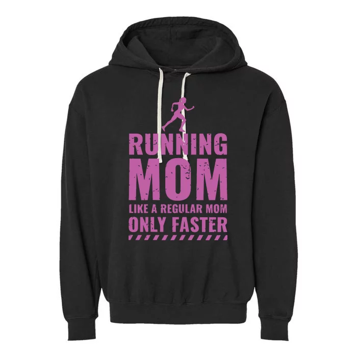 Womens Trail Runner Funny Fitness Running Marathon Mom Mothers Day Garment-Dyed Fleece Hoodie