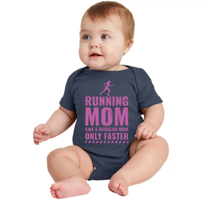 Womens Trail Runner Funny Fitness Running Marathon Mom Mothers Day Baby Bodysuit