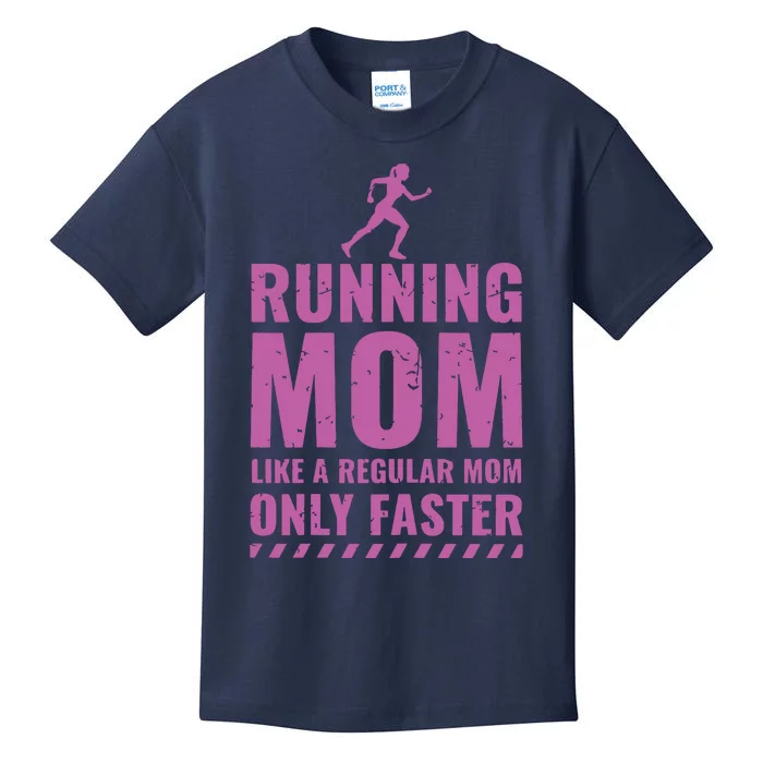 Womens Trail Runner Funny Fitness Running Marathon Mom Mothers Day Kids T-Shirt