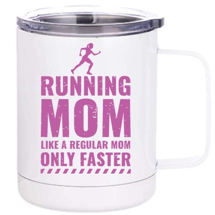 Womens Trail Runner Funny Fitness Running Marathon Mom Mothers Day Front & Back 12oz Stainless Steel Tumbler Cup