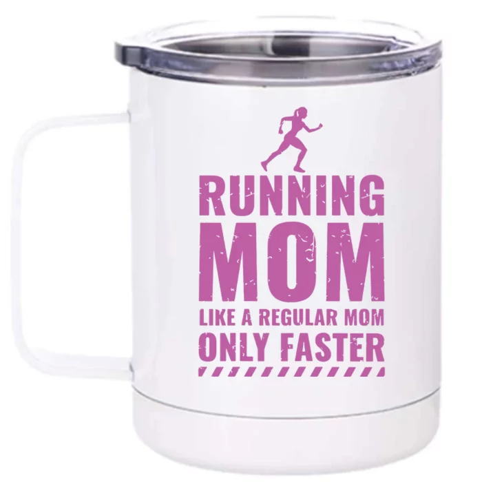 Womens Trail Runner Funny Fitness Running Marathon Mom Mothers Day Front & Back 12oz Stainless Steel Tumbler Cup