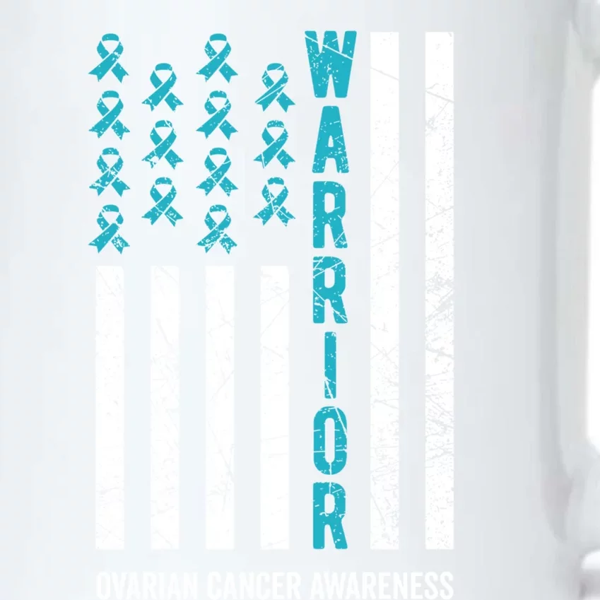 Warrior Teal Ribbon Ovarian Cancer Awareness Gift Black Color Changing Mug